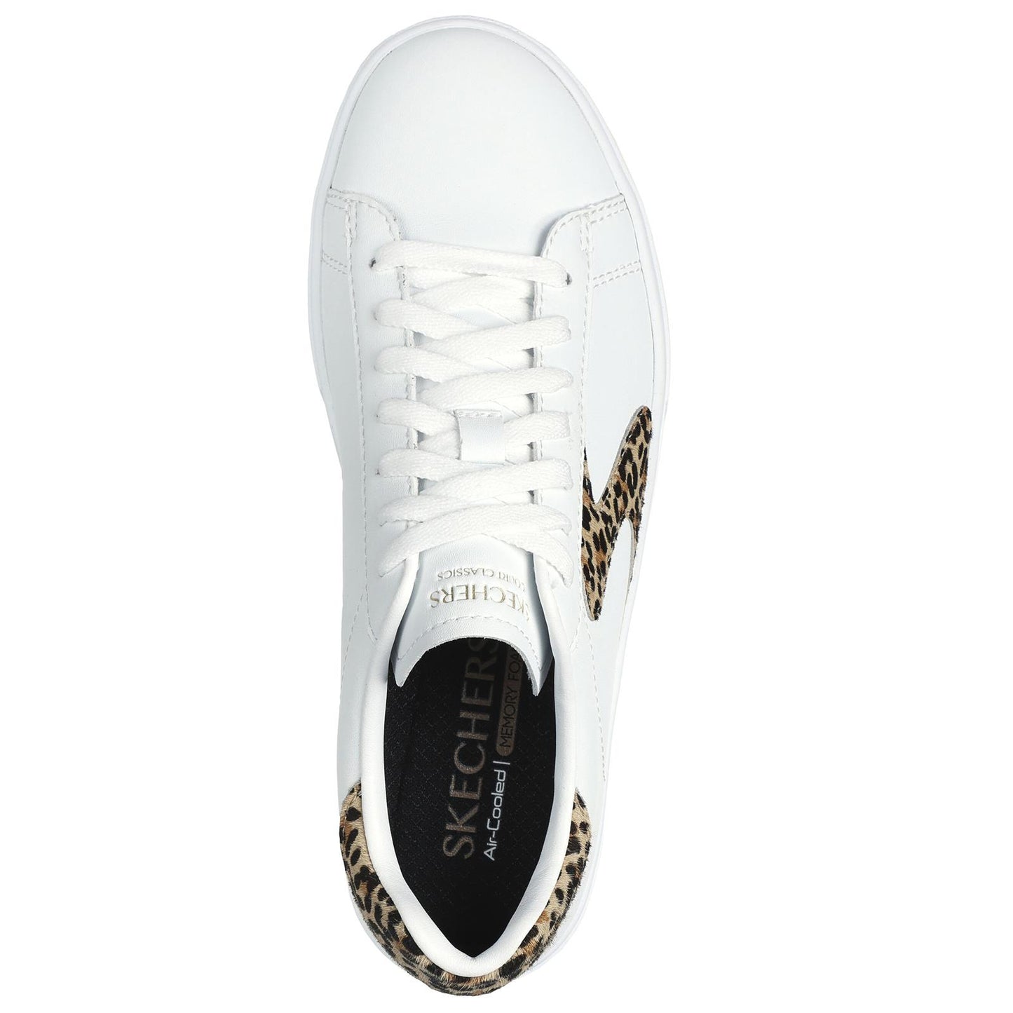 Skechers Womens Eden LX Feeling Fierce White Leopard Court Classic Trainers