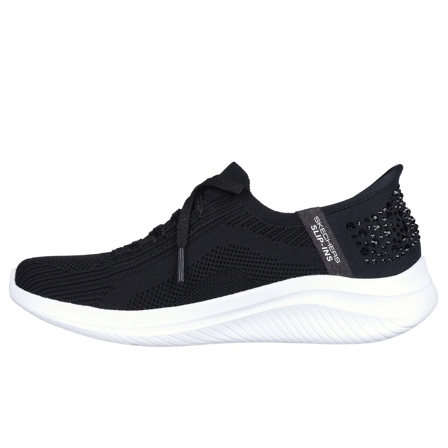 Skechers Ladies Slip Ins Ultra Flex 3.0 Shining Glitz Black Vegan Trainers