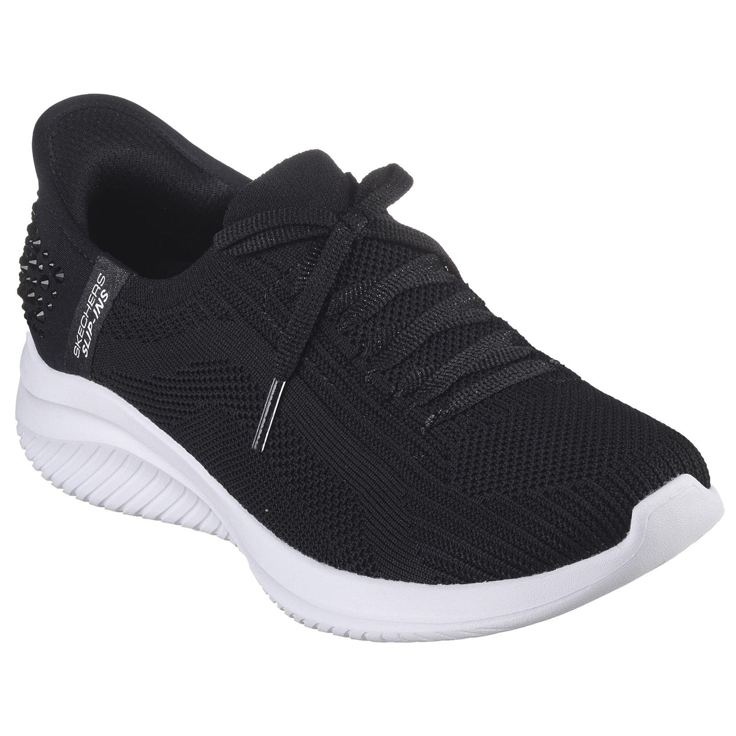 Skechers Ladies Slip Ins Ultra Flex 3.0 Shining Glitz Black Vegan Trainers