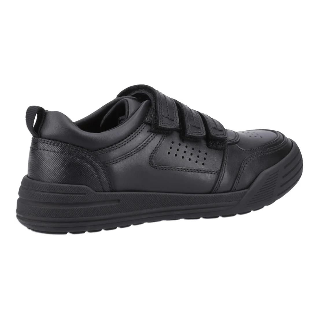 Hush Puppies Scott Black Leather School Shoes
