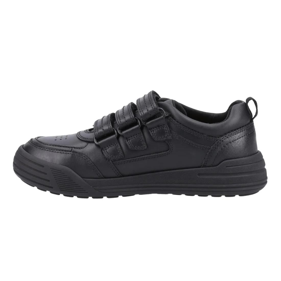 Hush Puppies Scott Black Leather School Shoes