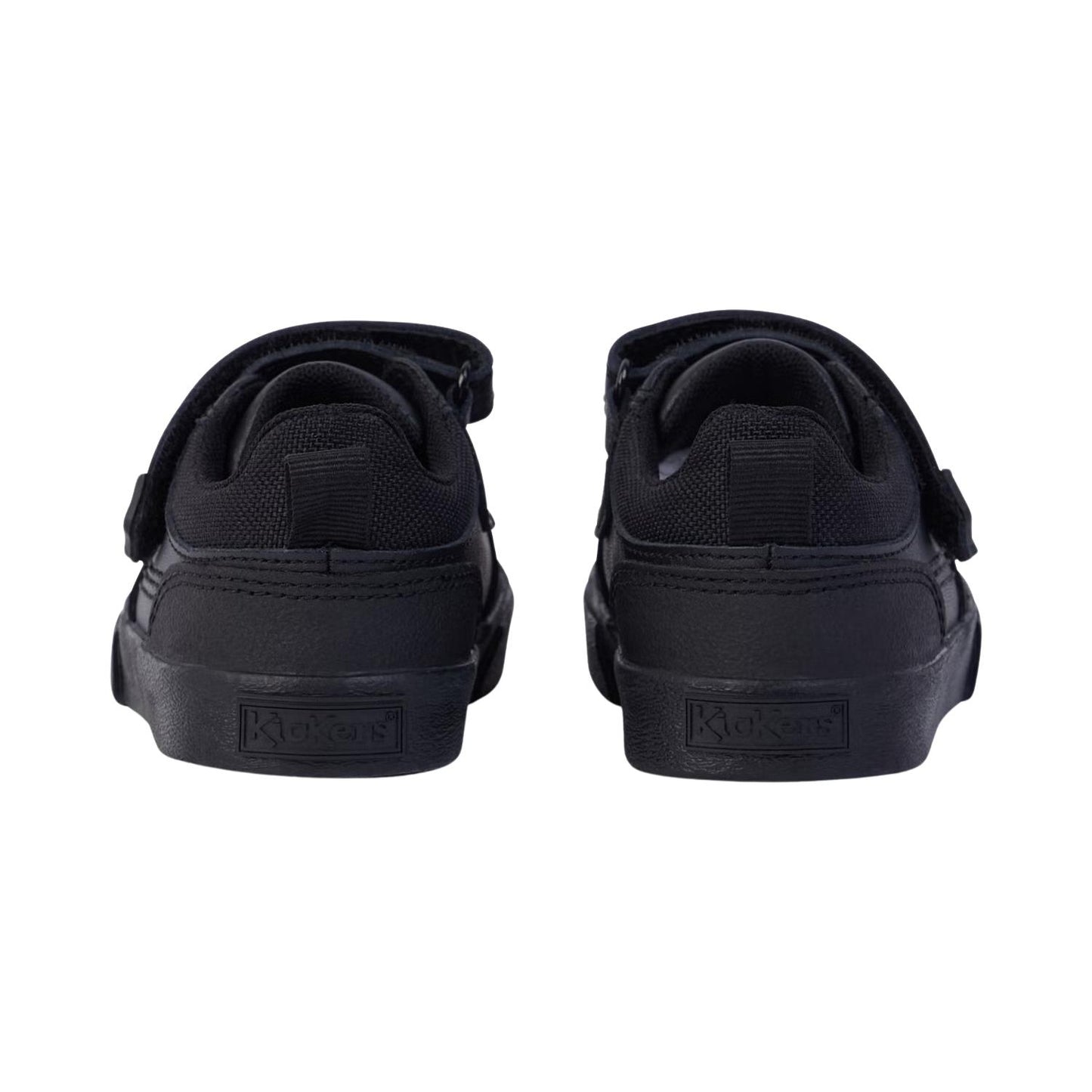 Kickers Kids Tovni Scuff Lo Leather Black Adjustable School Shoes