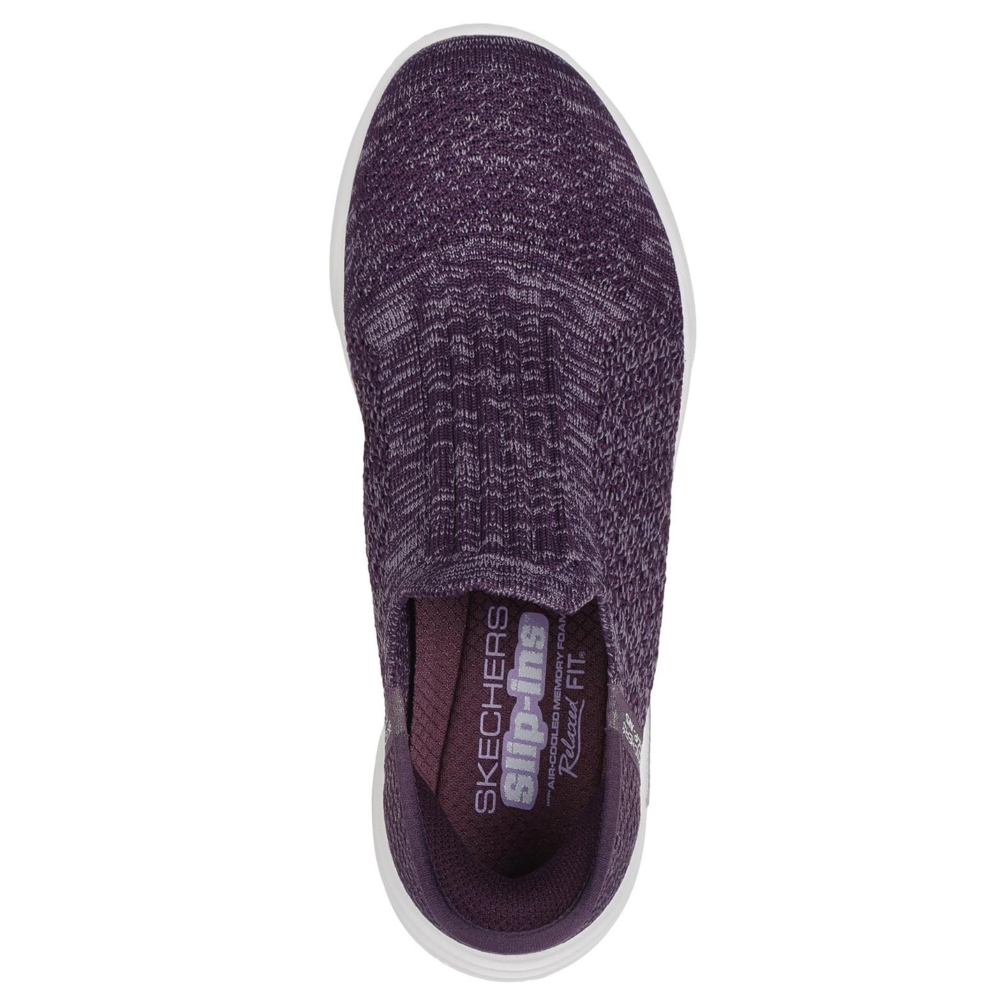 Skechers Womens Slip Ins Relaxed Fit Sport Dark Purple Vegan Trainers