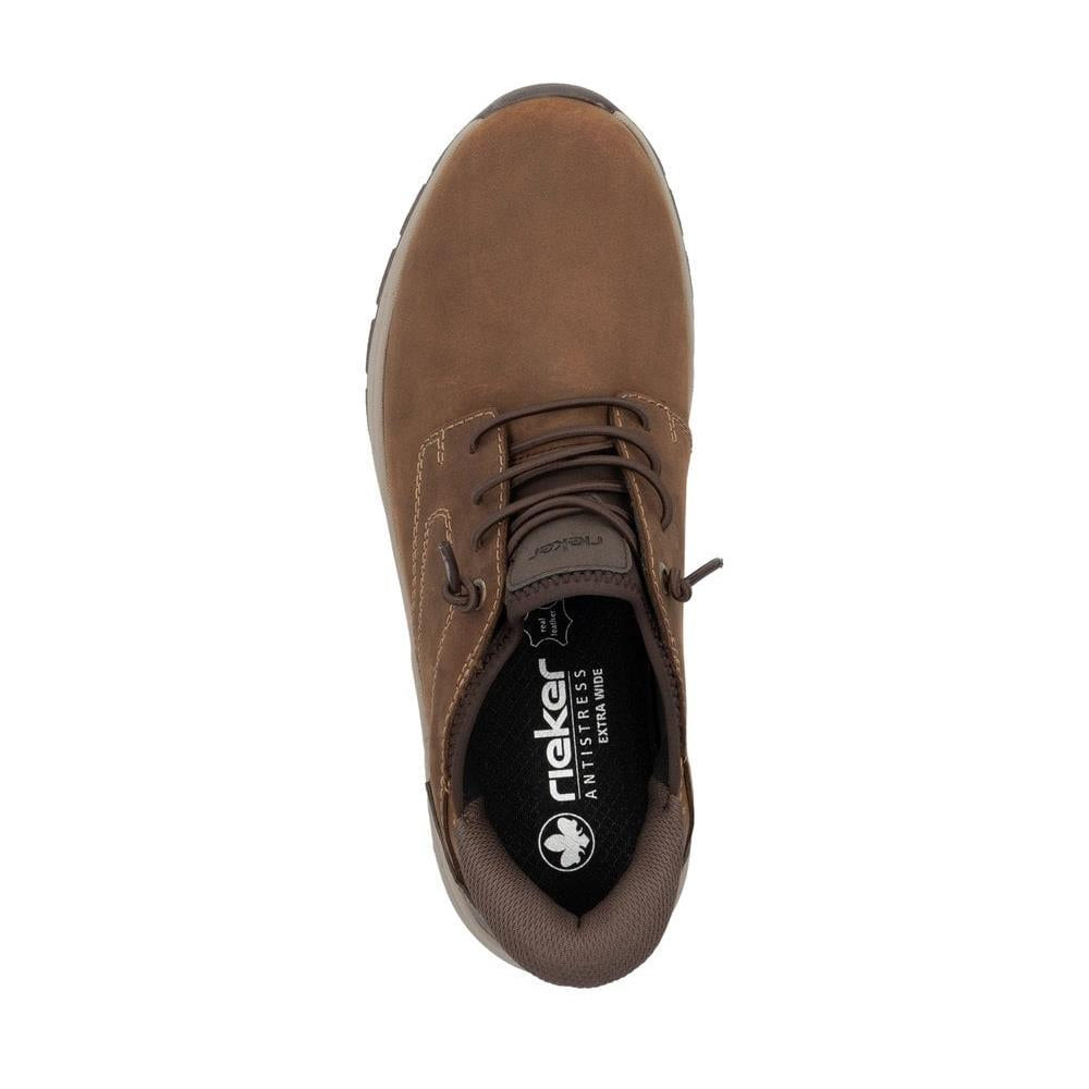 Rieker Mens 11050-22 Brown Suede Extra Wide Fit Lace Up Shoes