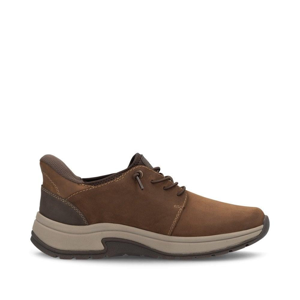 Rieker Mens 11050-22 Brown Suede Extra Wide Fit Lace Up Shoes