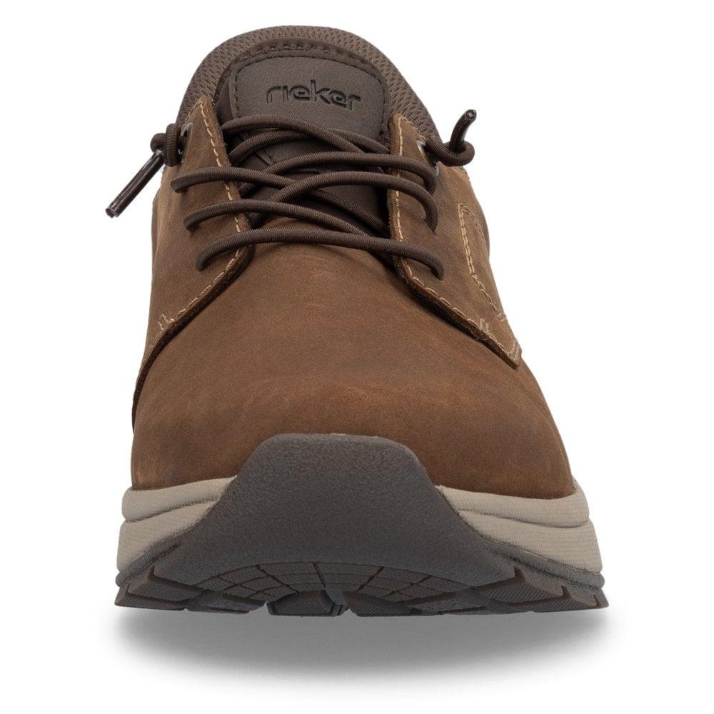 Rieker Mens 11050-22 Brown Suede Extra Wide Fit Lace Up Shoes