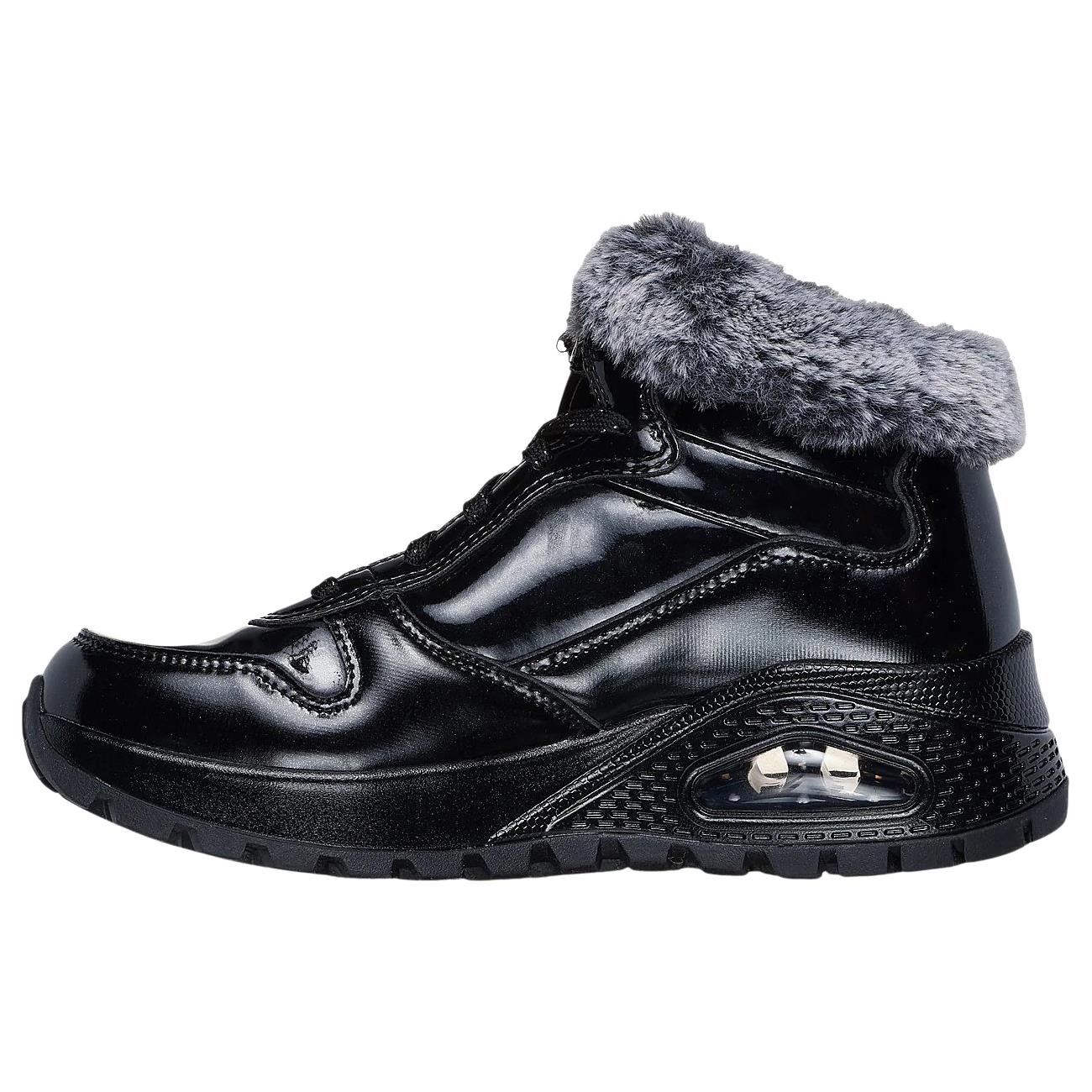 Skechers Black Womens Boots Uno Rugged Fiesty Winter 168126/BBK