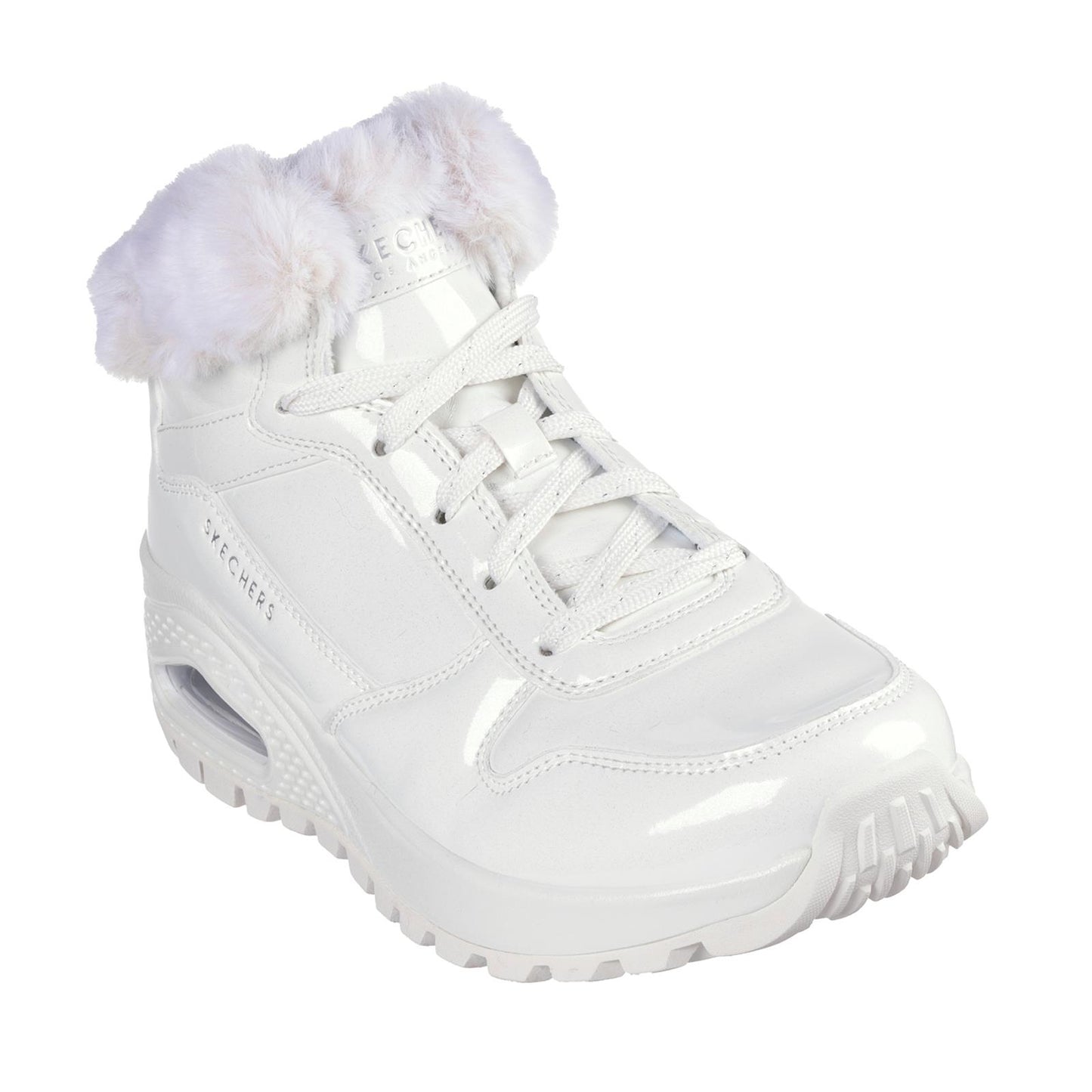 Skechers White Womens Boots Uno Rugged Fiesty Winter 168126/WHT