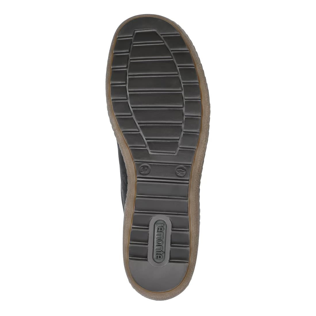 Remonte R1402-07 Kaduna Black Metallic Faux Leather Water Resistant Wide Fit Shoes