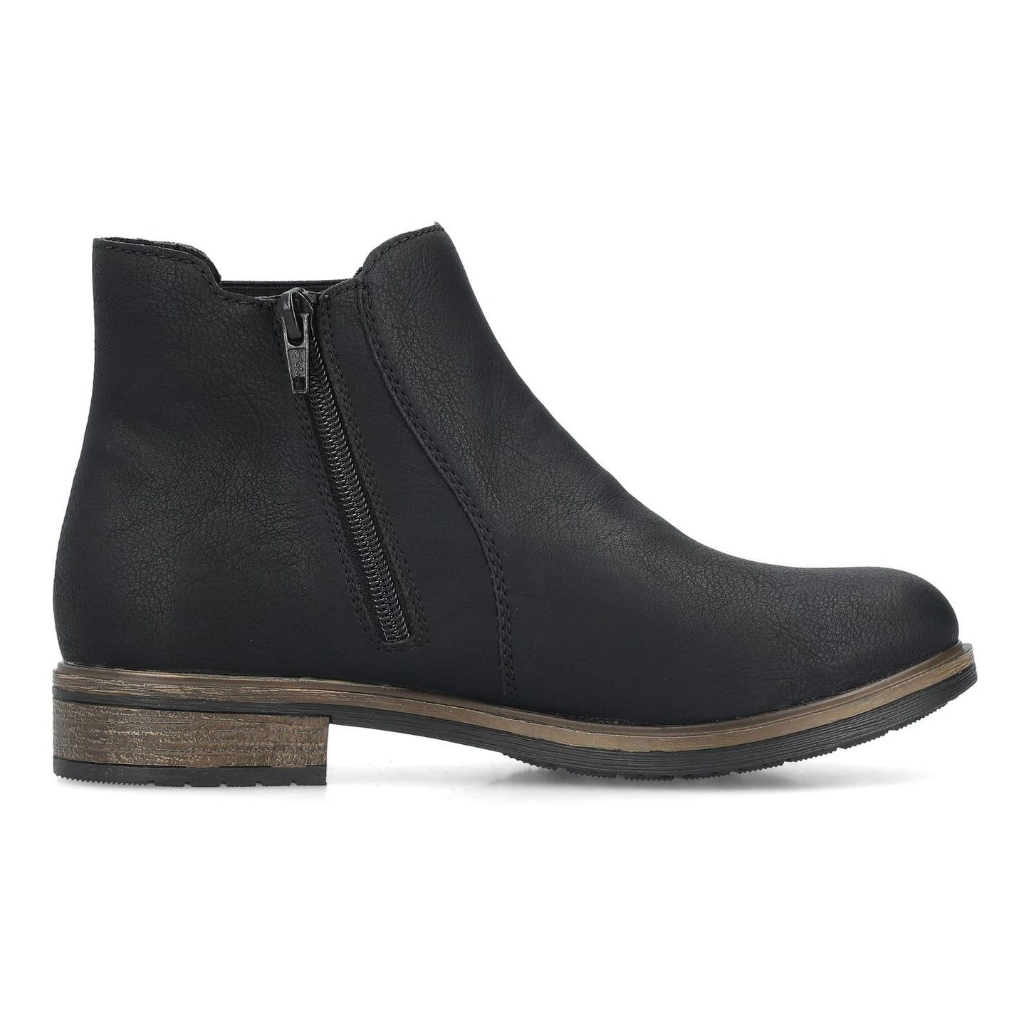 Rieker Womens 72254-00 Corrales Black Faux Leather Chelsea Ankle Boots