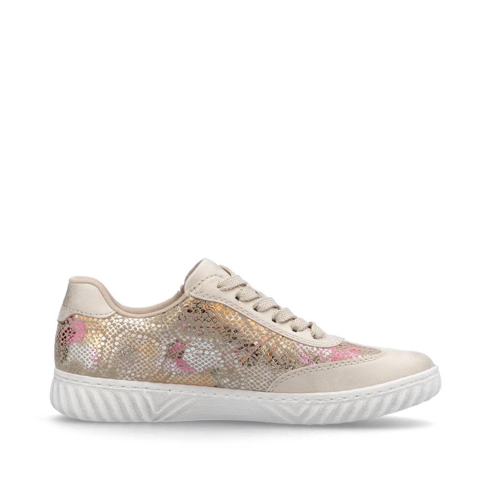 Rieker Womens N0902-90 Beige Floral Ladies Shoes
