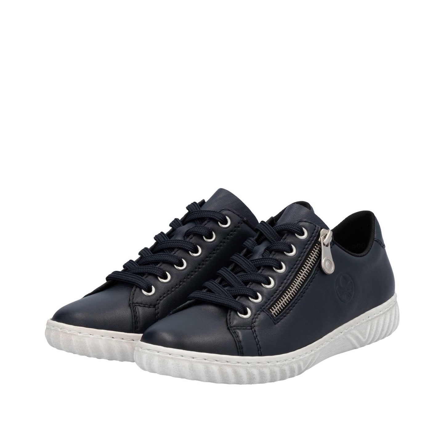 Rieker Womens N0900-14 Blue Faux Leather Casual Shoes