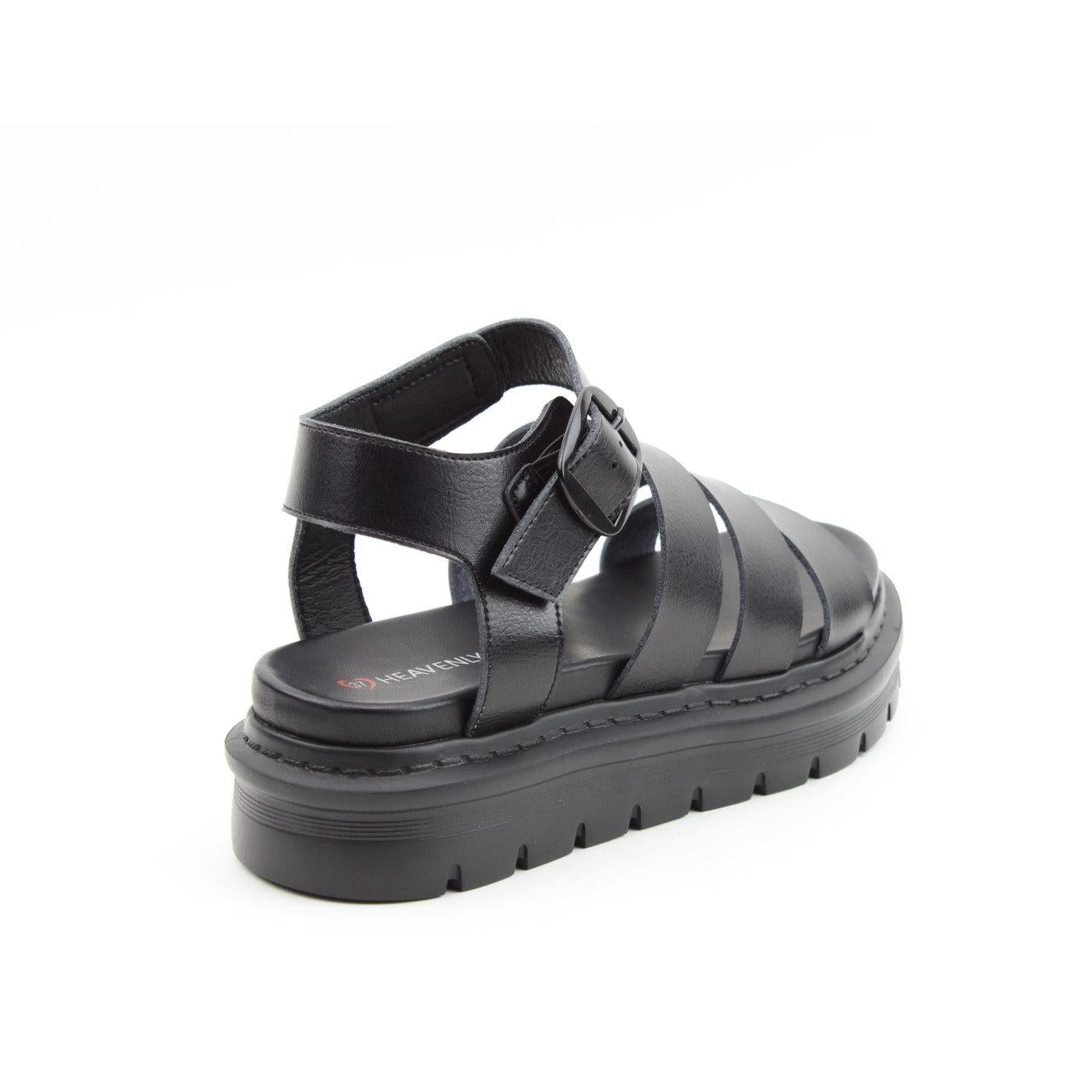 Heavenly Feet Saffron Black Womens Sandal