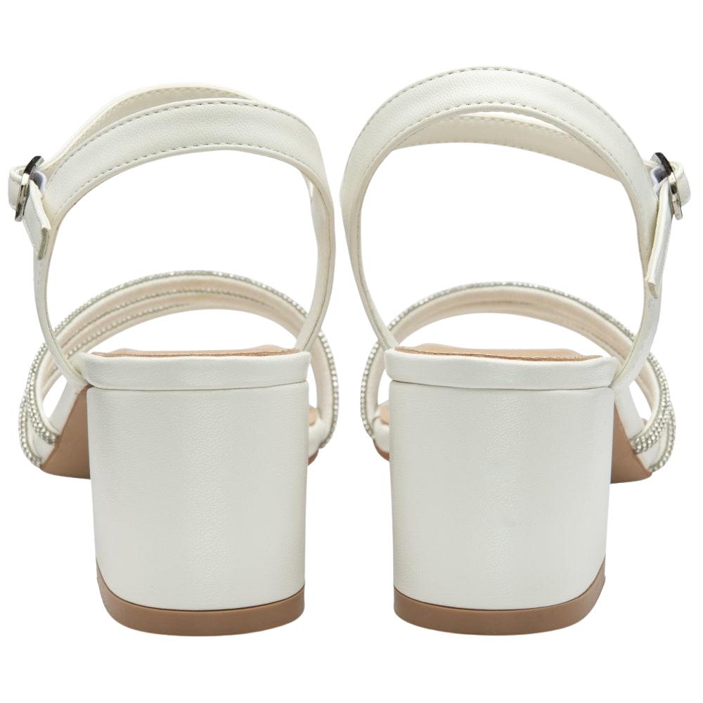 Lotus Womens Lia ULS531 White Diamante Open Toe Sandals