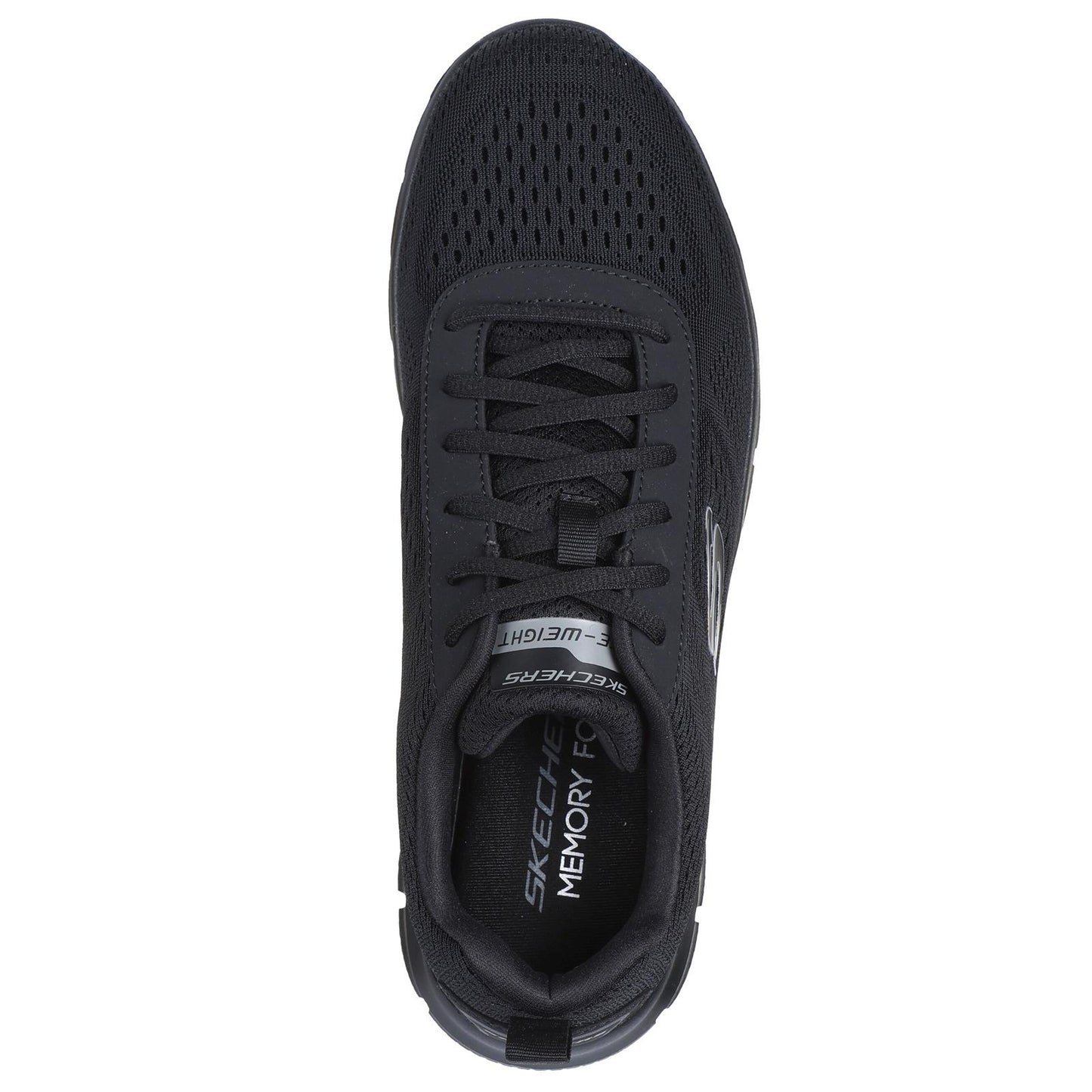 Skechers Mens Black Memory Foam Trainers Track Leshur 232758/BBK