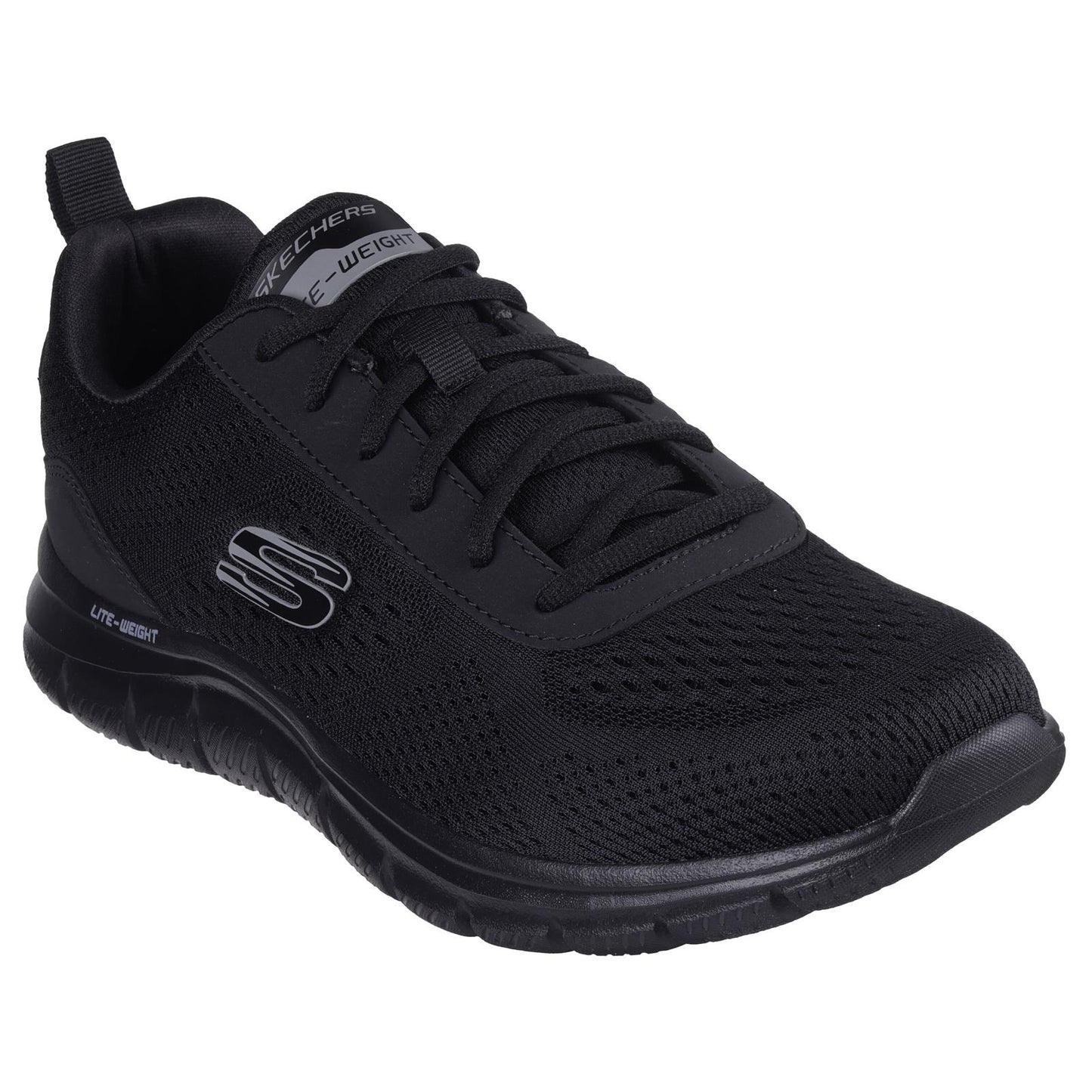 Skechers Mens Black Memory Foam Trainers Track Leshur 232758/BBK
