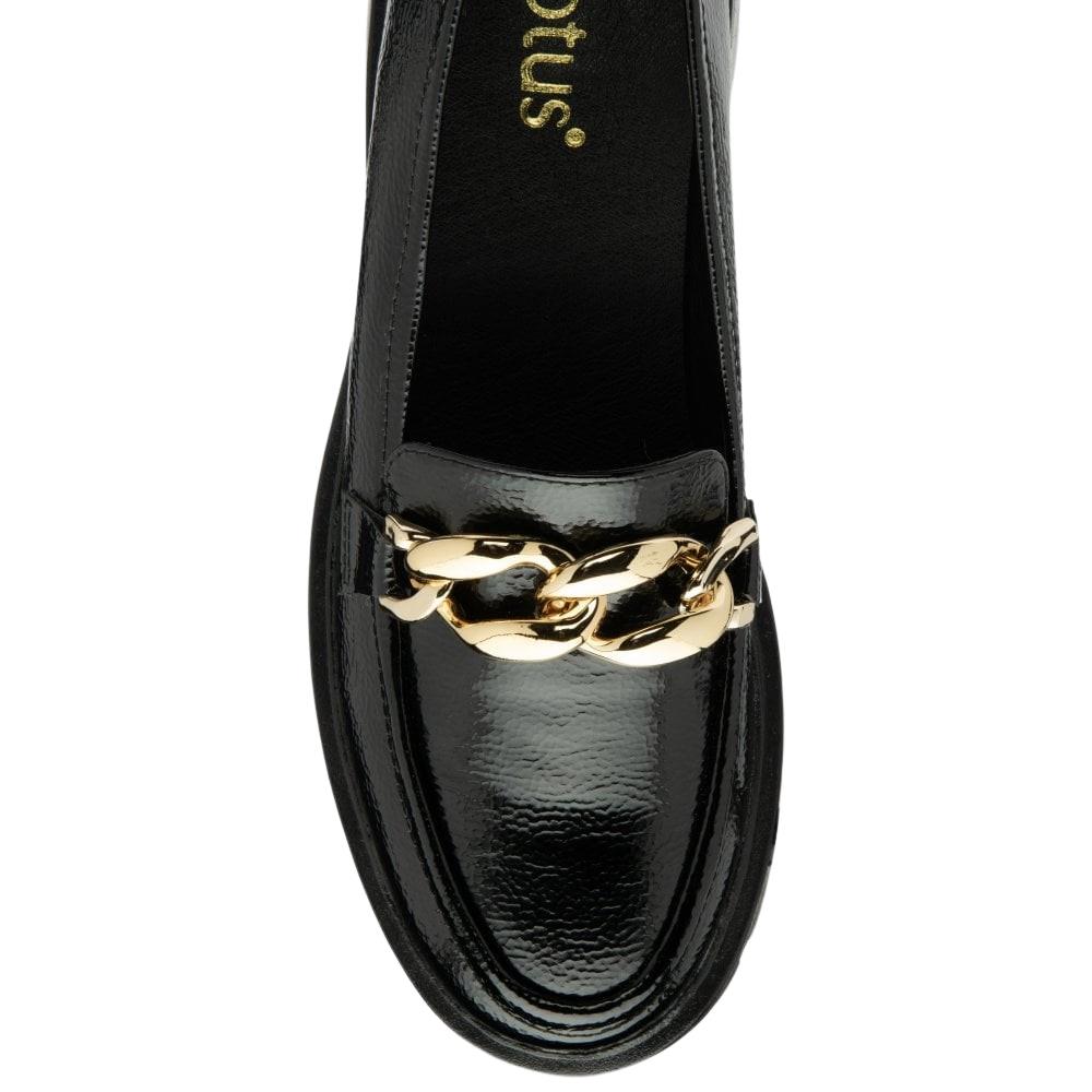 Lotus Giles Slip On Patent Chain Loafer Shoes