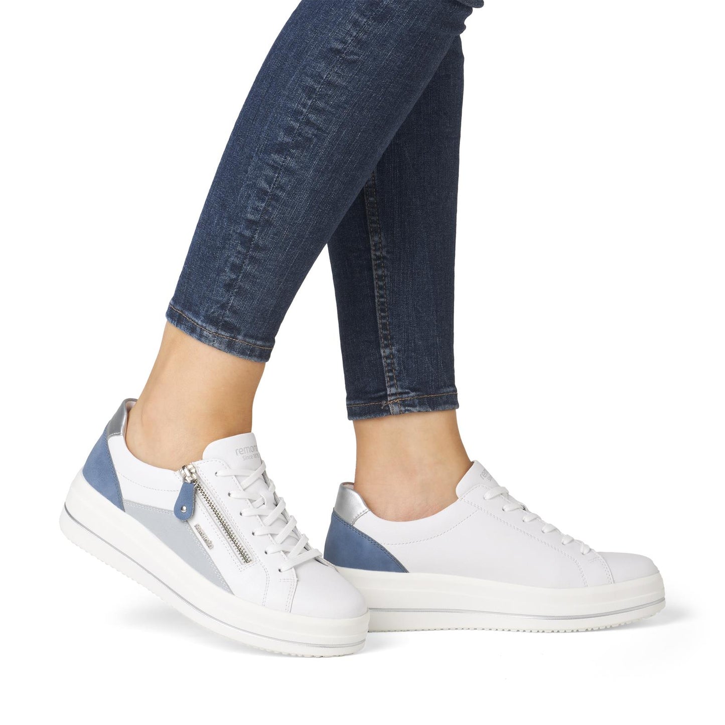 Remonte D1C01-84 White Lightweight Leather Trainers