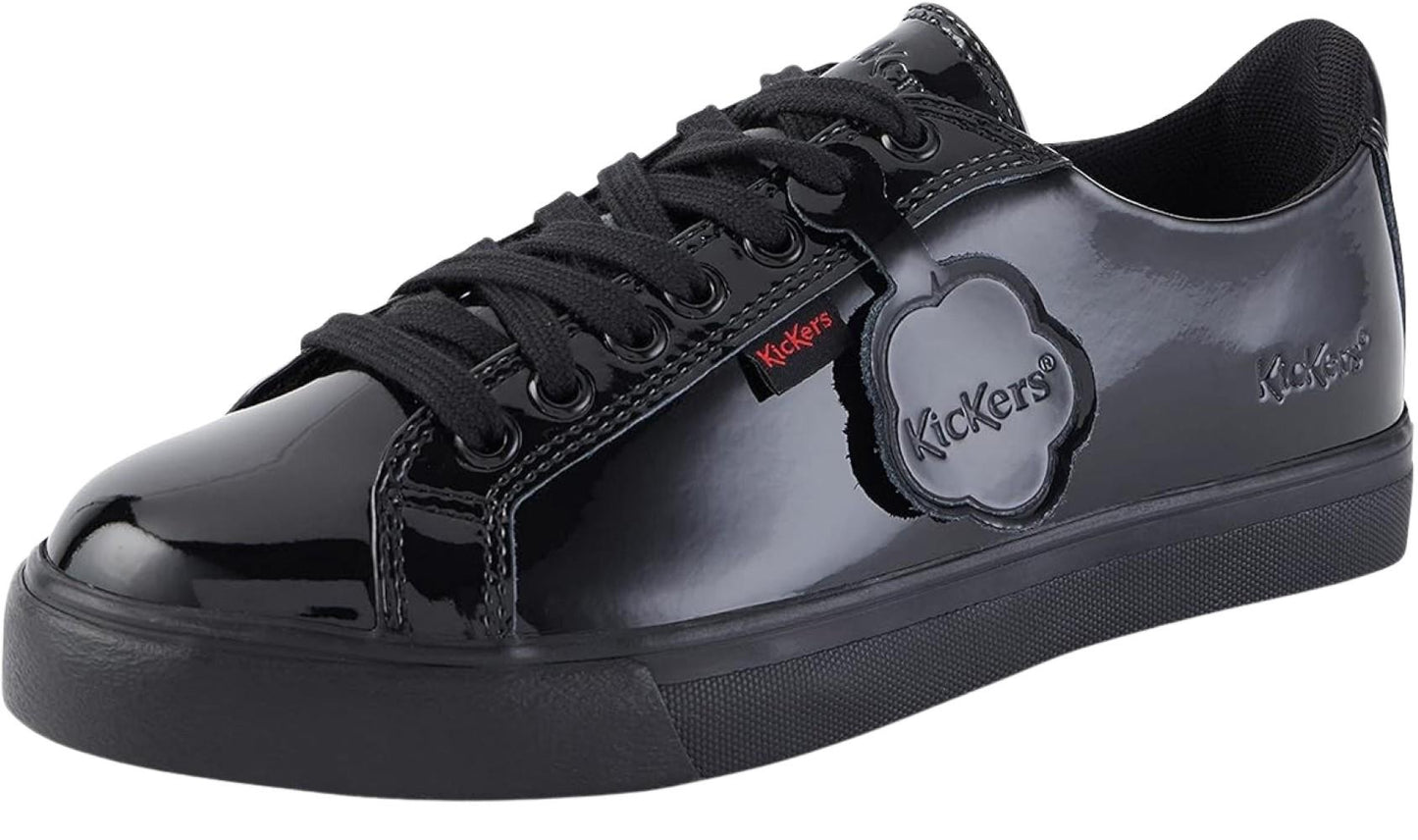 Kickers Womens Tovni Lacer Patent Leather BLK 1-15888