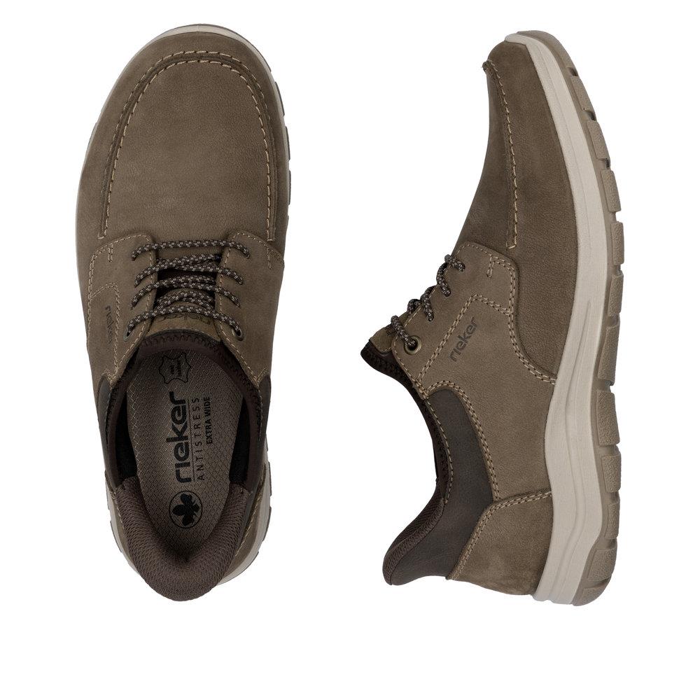 Mens Rieker Brown Elasticated Wide Ready2Go Shoes 03656-24