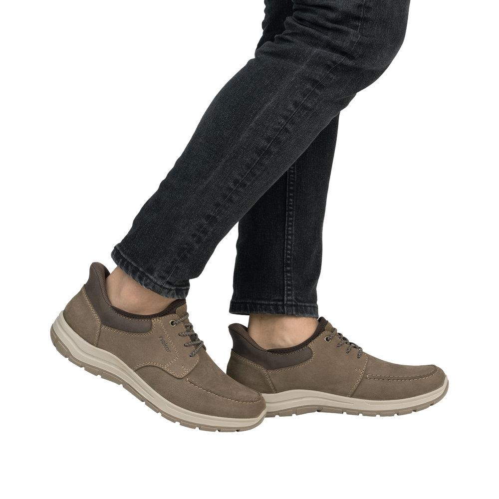 Mens Rieker Brown Elasticated Wide Ready2Go Shoes 03656-24
