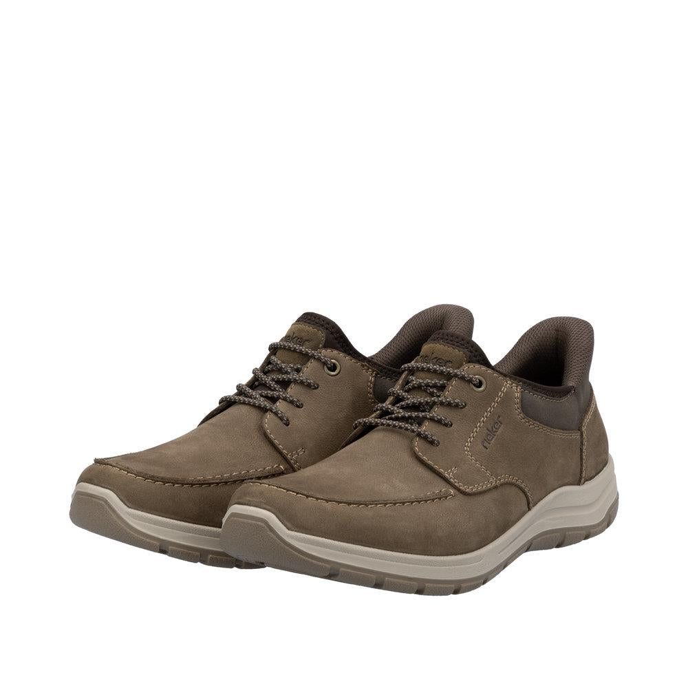 Mens Rieker Brown Elasticated Wide Ready2Go Shoes 03656-24
