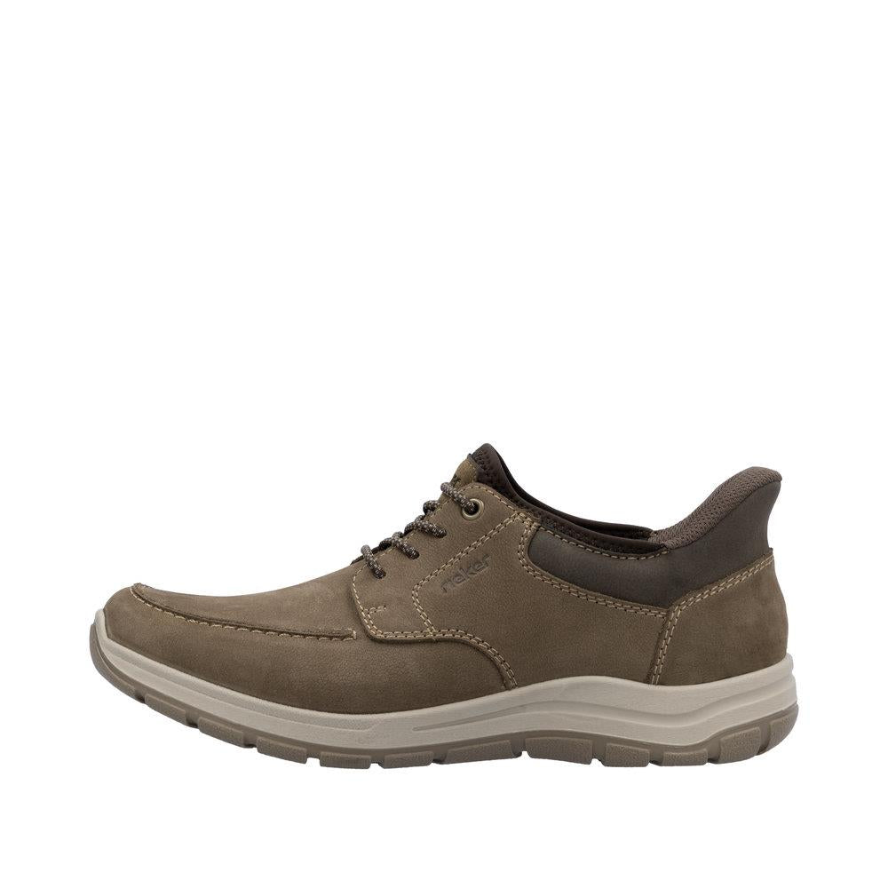Mens Rieker Brown Elasticated Wide Ready2Go Shoes 03656-24