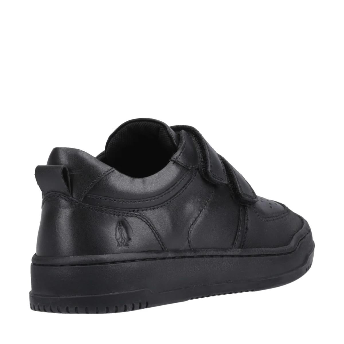 Hush Puppies Daxton Touch Fast Black Boys Leather School Shoes