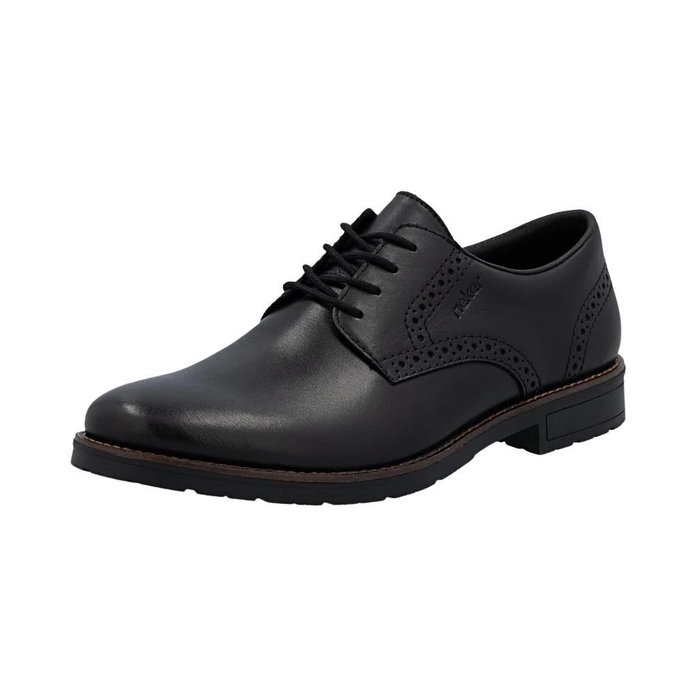 Rieker Mens Leather Lace Up Formal Shoes 14642-00 Black
