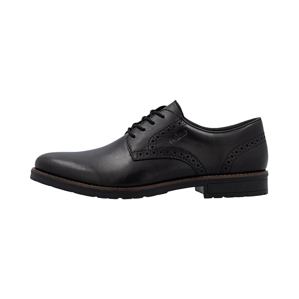 Rieker Mens Leather Lace Up Formal Shoes 14642-00 Black
