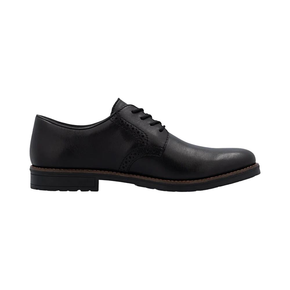 Rieker Mens Leather Lace Up Formal Shoes 14642-00 Black