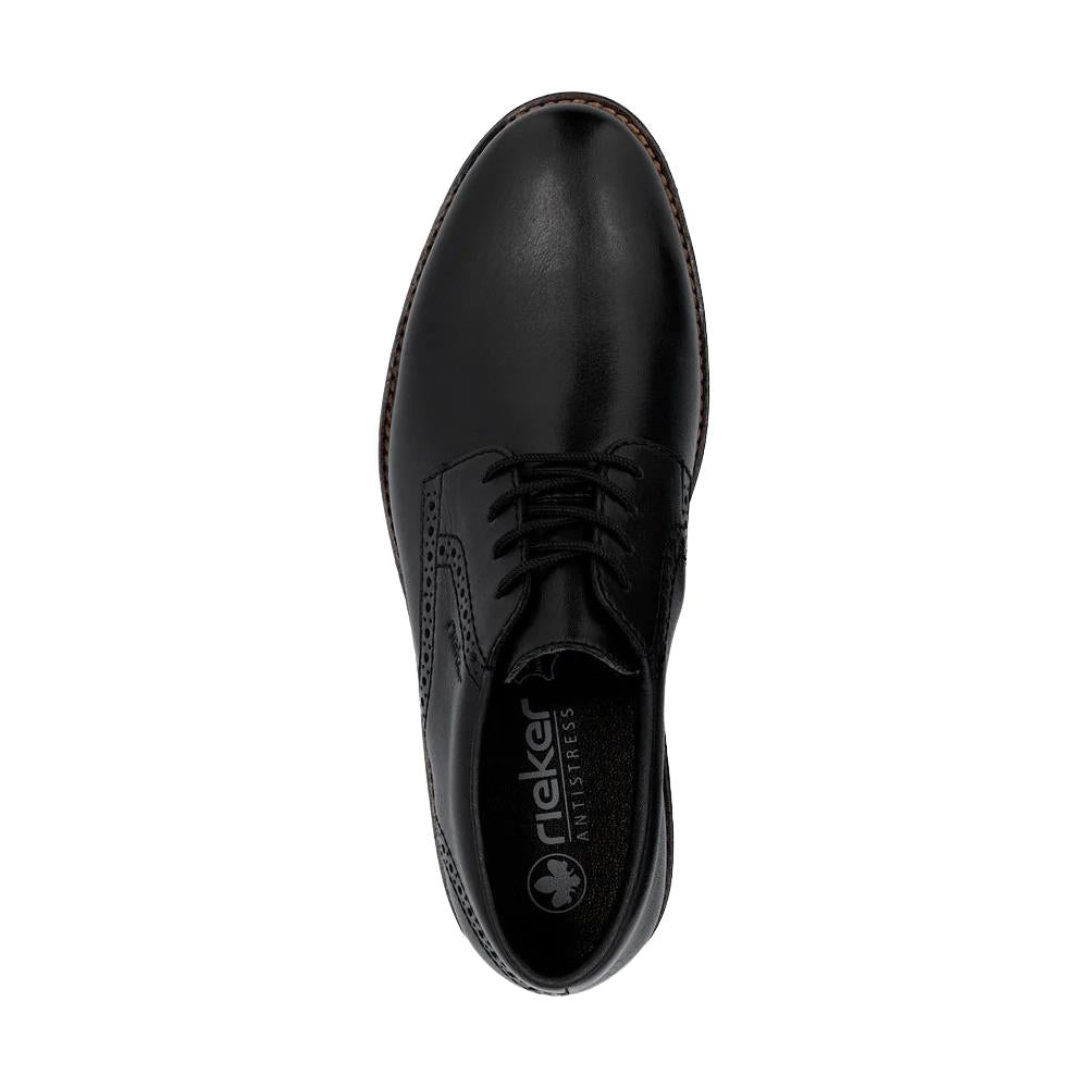 Rieker Mens Leather Lace Up Formal Shoes 14642-00 Black