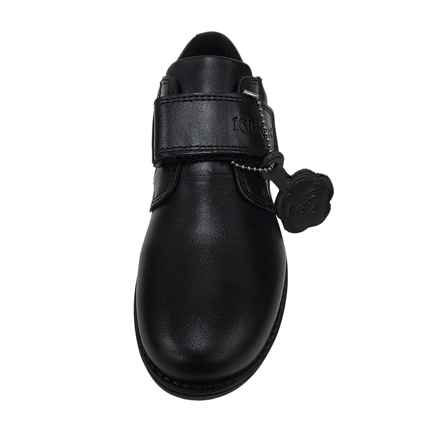 Kickers Orin Strap Black Leather Boys School Shoes 1-14780