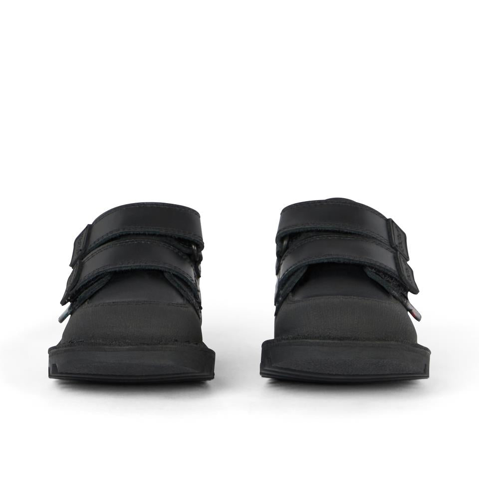 Kickers Kick Scuff Twin Black Leather Boys School Shoes 1-17538