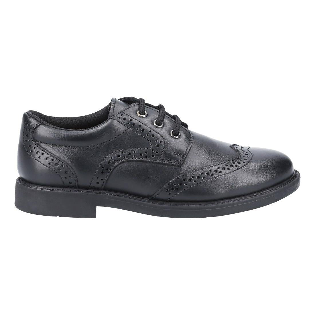 Hush Puppies Harry Black Leather School Shoes