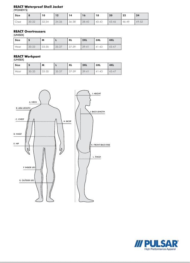 PULSAR® React Unisex GRS Hybrid CL1 Work Pants