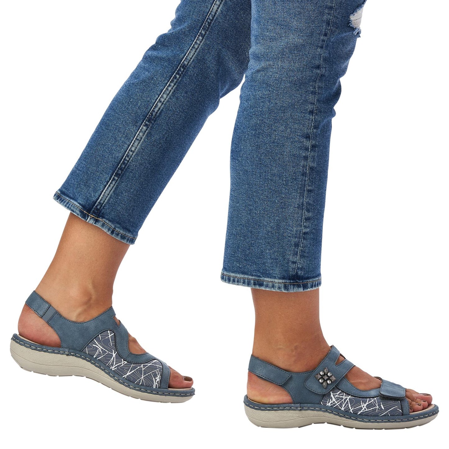 Remonte D7647 Women's Hook And Loop Strap Sandals