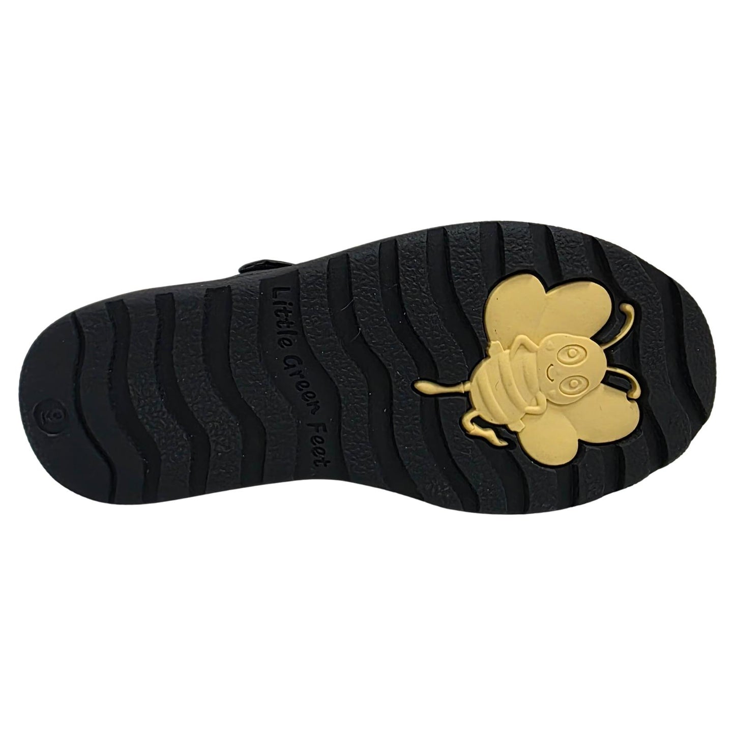 Little Green Feet Daisy Girls Black School Shoes
