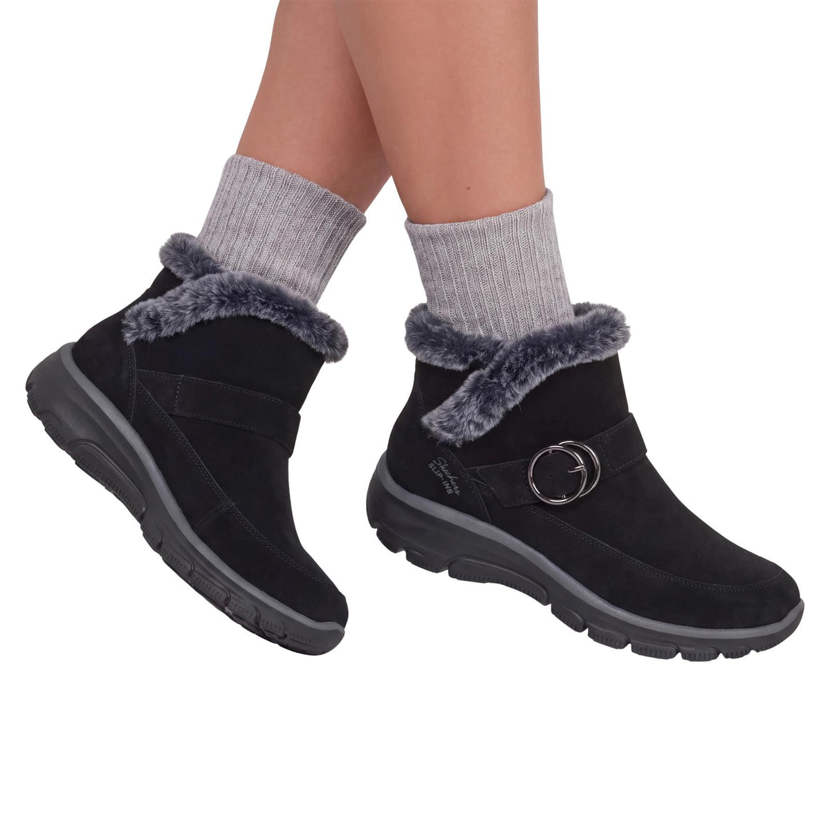 Skechers Womens Boots Slip-ins Relaxed Fit: Easy Going - Gentle Winter 168185