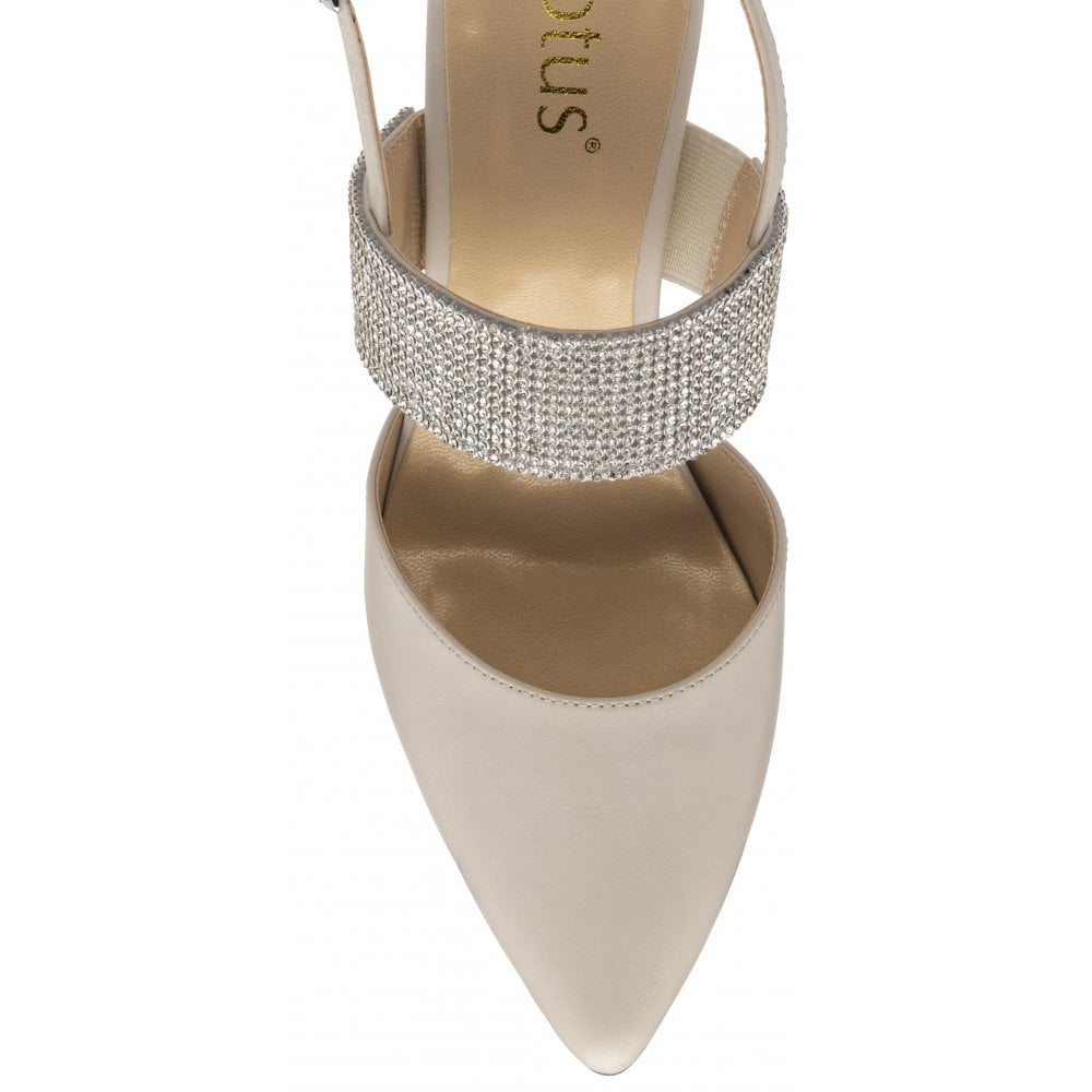 Lotus Violette Nude/Diamante Heeled Court Evening Bridal Wedding Shoes