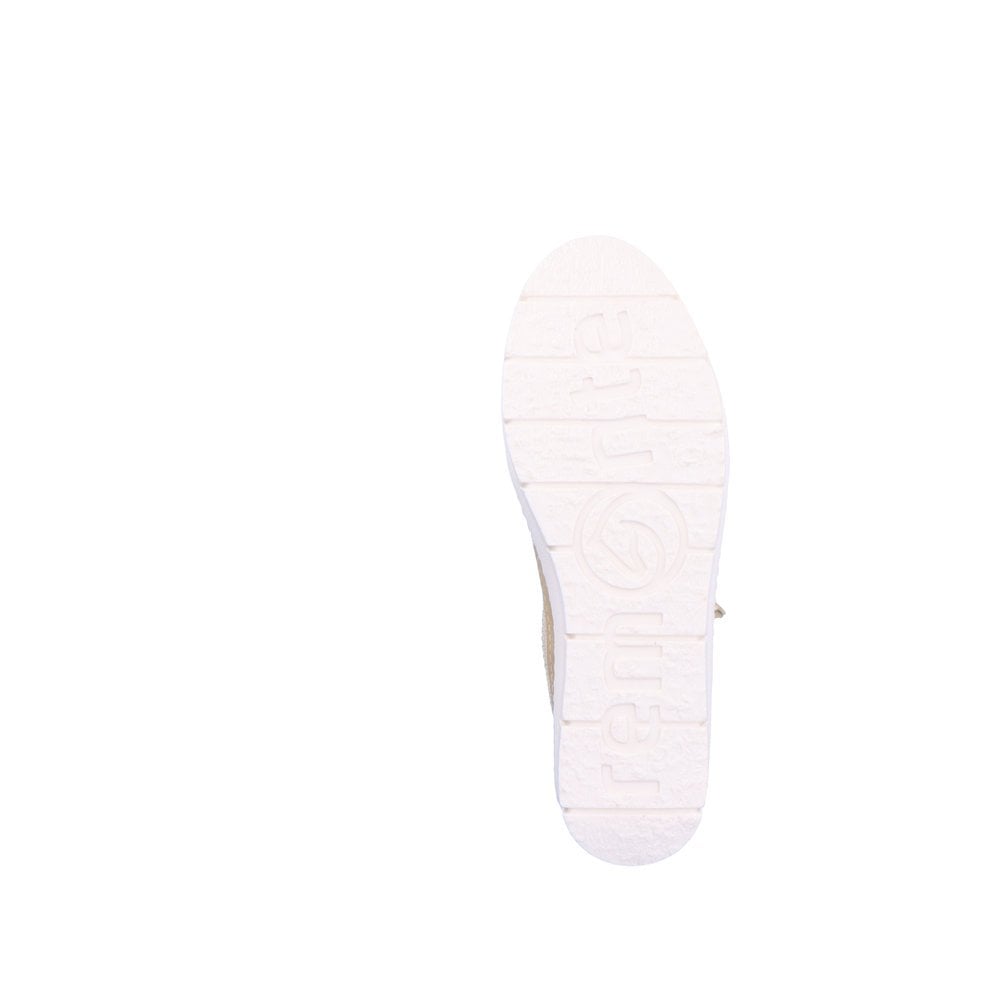 Remonte D5826-60 Beige and Gold Lace or Side Zip Leather Casual Shoes