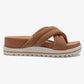 Roxy Veria Tan Platform Soft Suede Leather Lightweight Slip On Sandals
