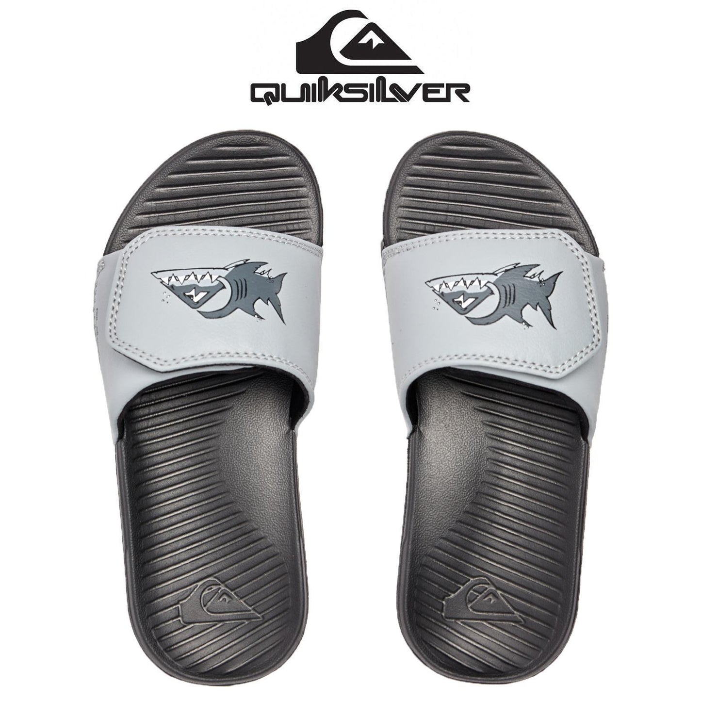 Quiksilver Bright Coast Grey Adjustable Shark Sliders Sandals
