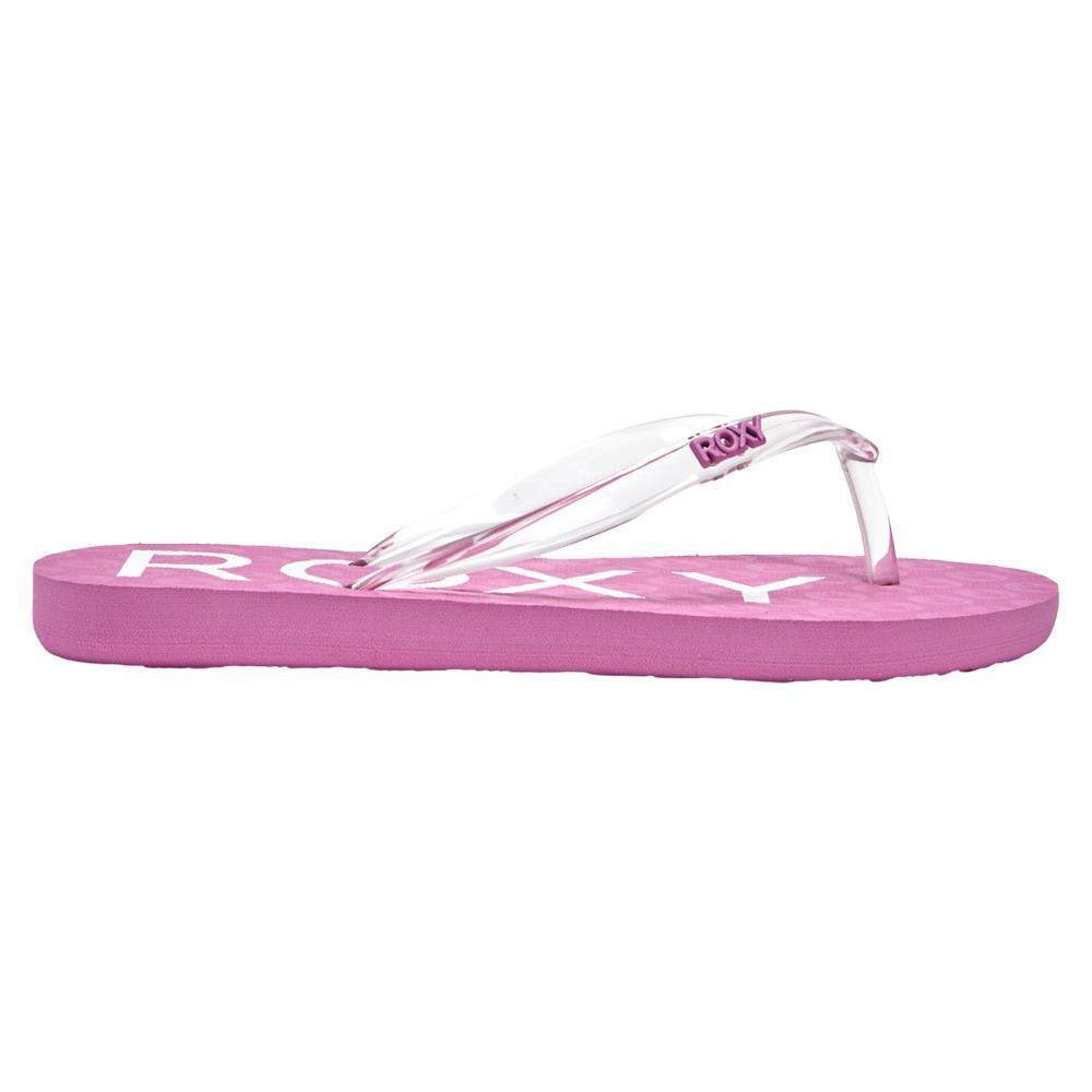 Roxy Girls Viva Jelly Pink Flip Flop Beach Toe Post Sandals