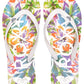 Roxy Womens Tahiti White Tropical Toe Post Flip Flops Sandals