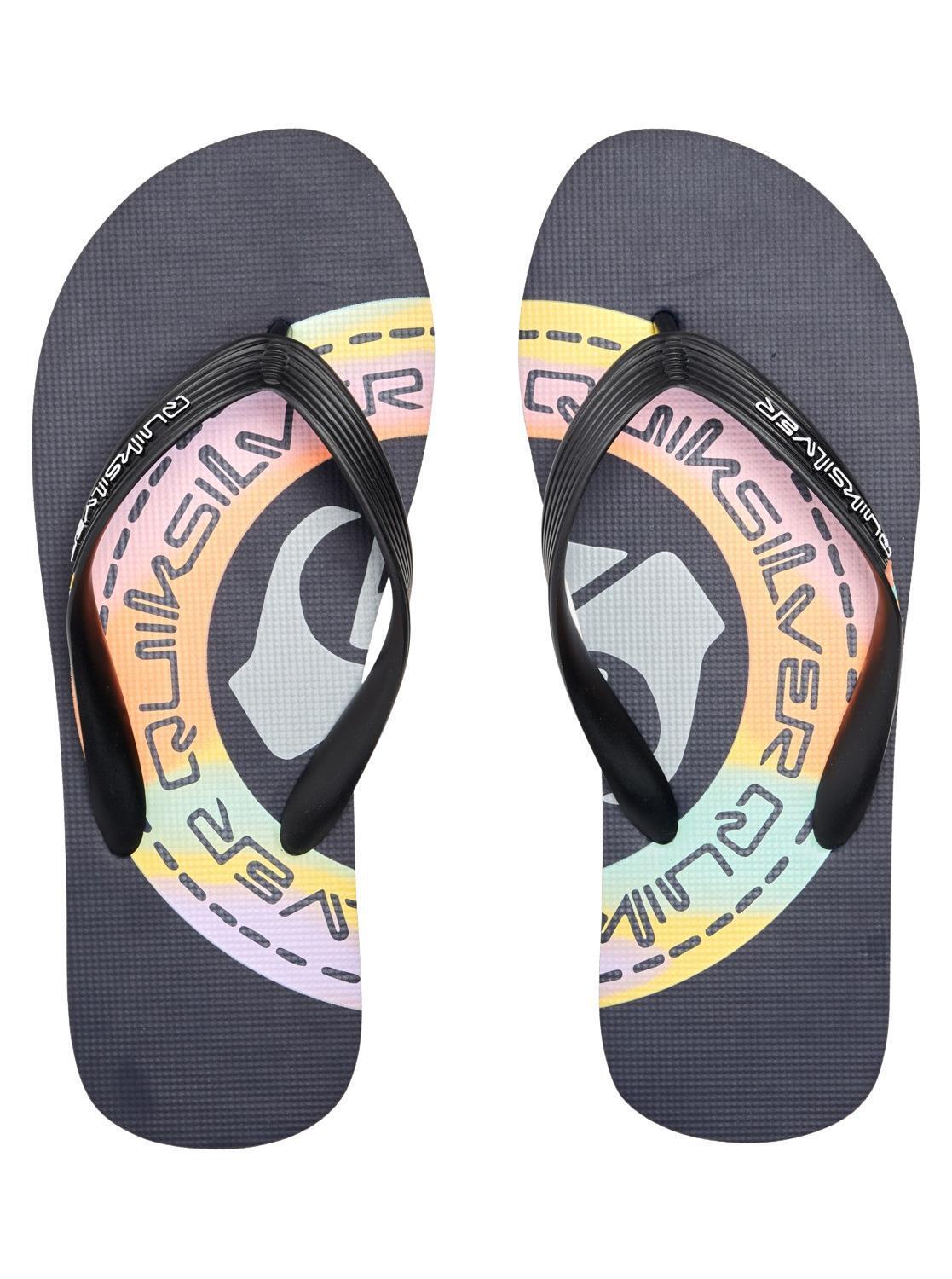 Quiksilver Mens Molokai Art Gregg Kaplan Black Multi Toe Post Flip Flops