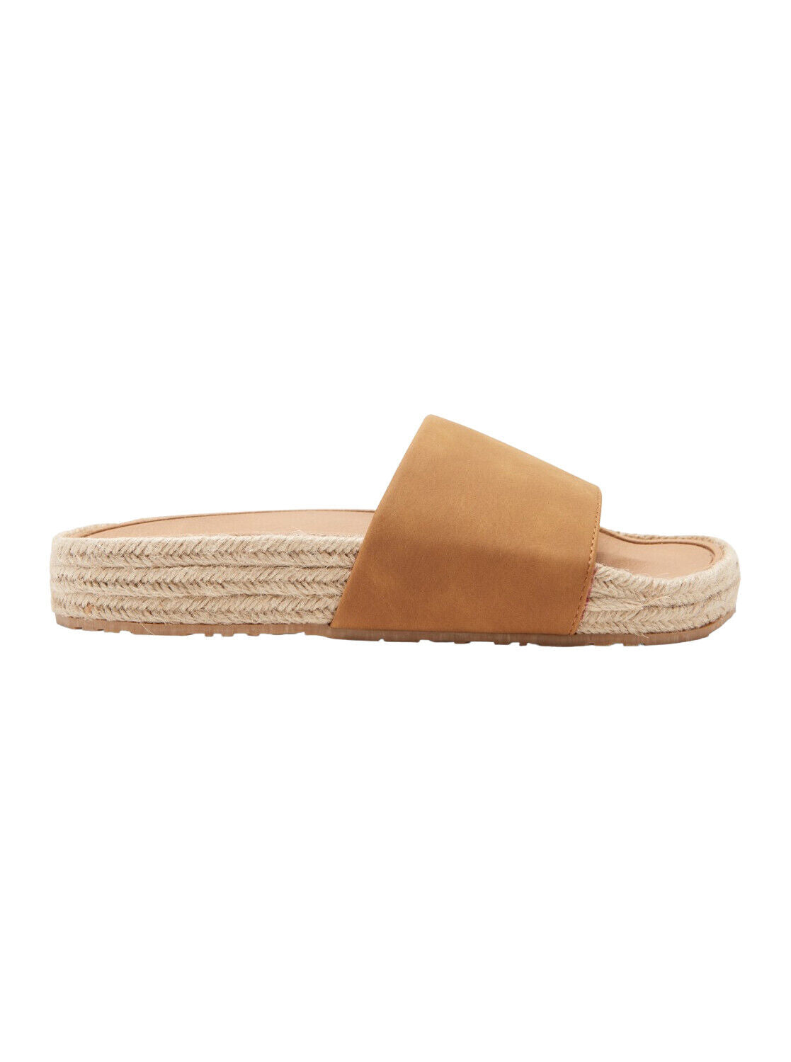 Roxy Ladies Lanah Tan Brown Suede Leather Platform Slip On Sandals