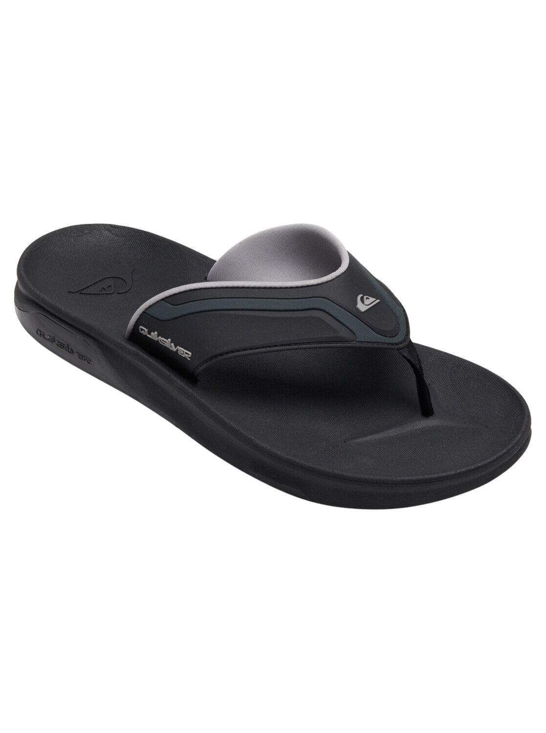 Quiksilver Mens Mathodic Recovery Black Comfort Bed Toe Post Flip Flops Sandals