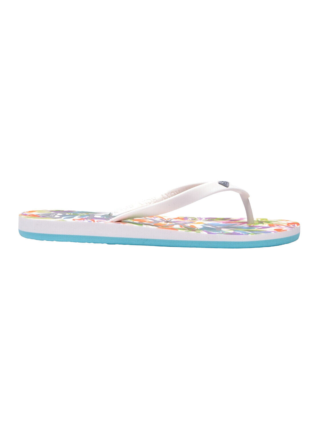Roxy Womens Tahiti White Tropical Toe Post Flip Flops Sandals