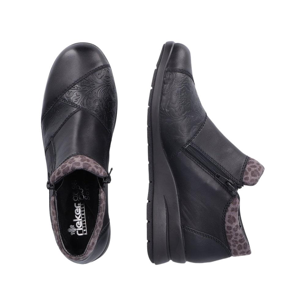 Rieker Womens Black Double Zipped Warm Lined Ankle Boots L4881-01
